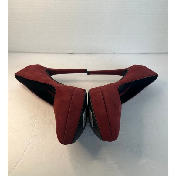 NWT Gianni Marra Burgundy Suede Pointy Toe Platform Stiletto Heel Pump Shoes 9 - Picture 4 of 11
